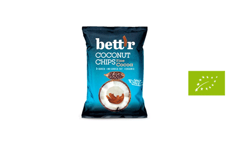 Kokosriekstu čipsi ar kakao BIO, 40g