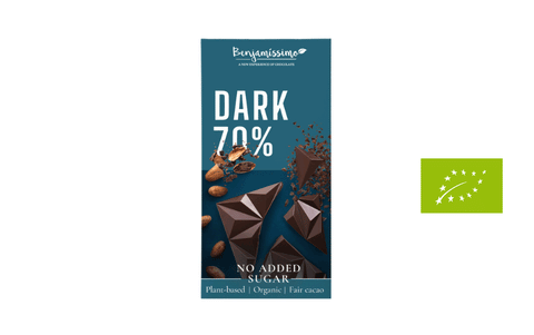 Tumšā 70% šokolāde bez cukura BIO, 60g