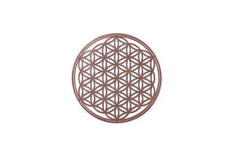 Uzlīme Dzīvības zieds rozā zelta tonī, 3.5cm