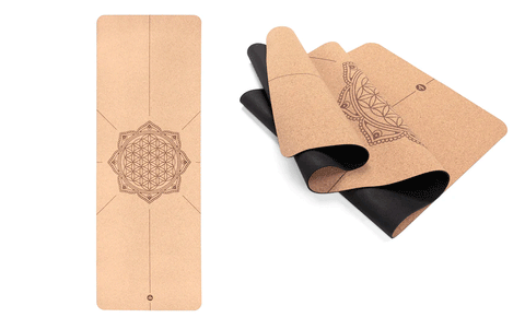 Korķa jogas paklājs (dzīvības zieds), 4mm