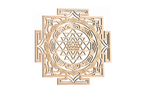 Šrī (Shri) jantra dekors (koks), 30x30cm