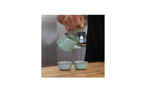 Tējkanna ar 2 tasītēm, Jade