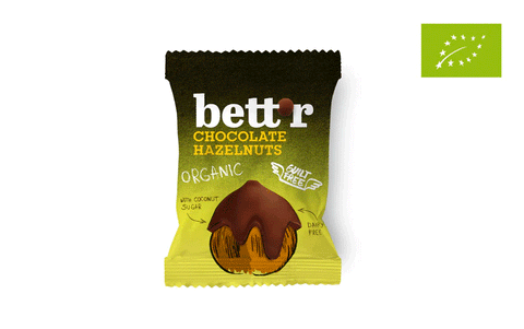 Lazdu rieksti šokolādē, BIO, 40g