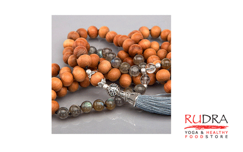 Mala 108 ( labradorīts, kristāls, koks)