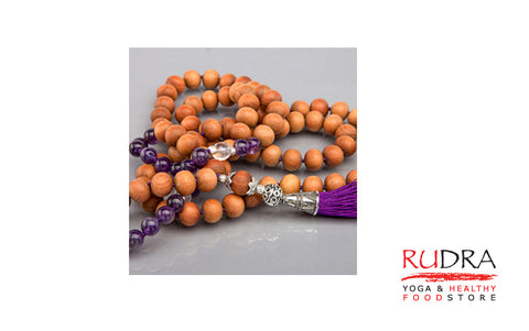 Mala 108 (ametists, koks, kristāls)