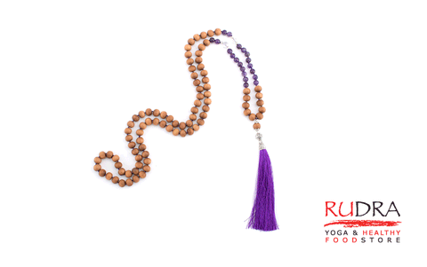 Mala 108 (ametists, koks, kristāls)